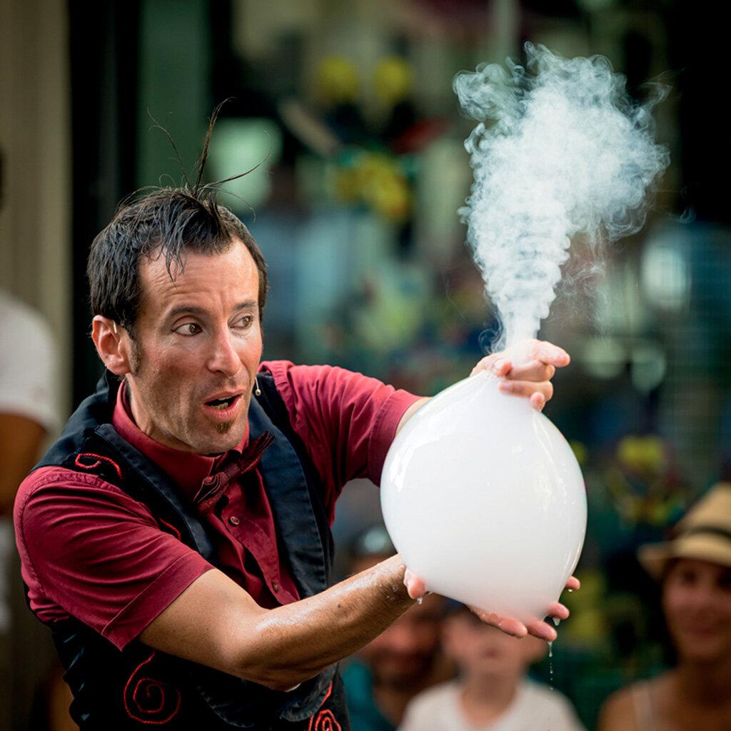 Man in bubble Man in bubble
